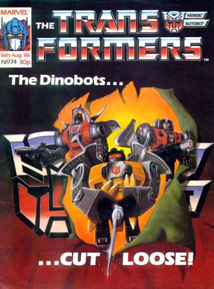 Transformers (UK) 74 - Marvel - Dinobots - Robots - Cut Loose - August 1986