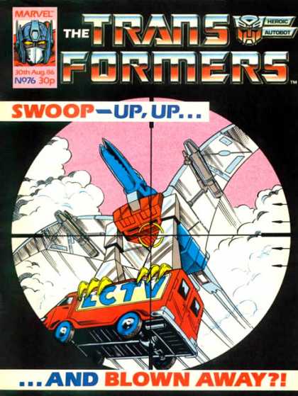Transformers (UK) 76 - Up Up And Blown Away - Swoop - Robots In Disguise - Heroic Autobot - Sky
