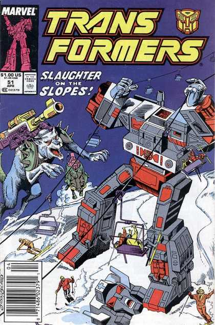 Transformers 51 - Giant Wolves - Canon - Skiers - Slaughter On The Slopes - Headless Giant Robot