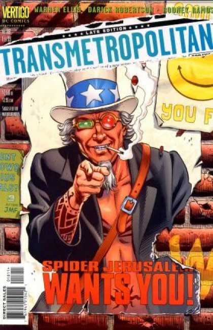 Transmetropolitan 18 - Late Edition - Spider Jerusalem - Wants You - Vertigo - Star Band Hat - Dave Gibbons