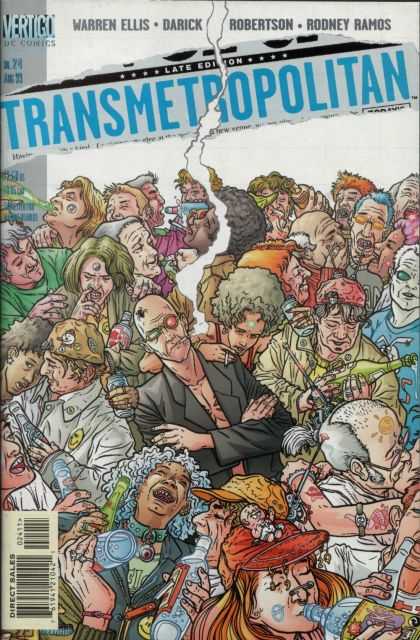 Transmetropolitan 24 - Crowd - Smoking - Drinking - Alcohol - Dc Comics - Geof Darrow