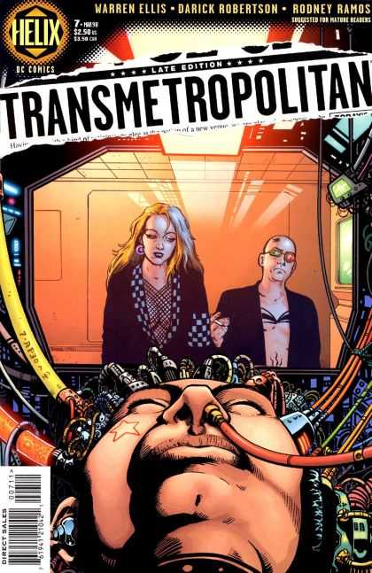 Transmetropolitan 7 - Cables - Woman In Cell - Green And Red Glasses - Wired - Brain Machine - Darick Robertson