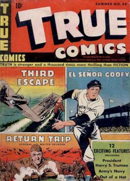 True Comics 44 - American Heros - Winners At War - Home Runs - Battles From Afar And Home - Winning Big