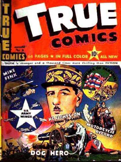 True Comics 8 - True Comics - Mike Fink - Army - Dog - Hero