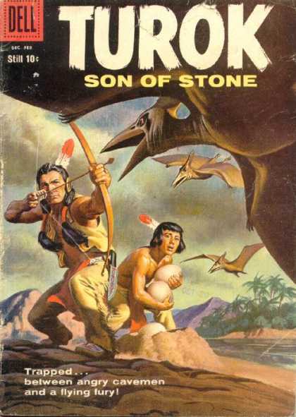 Turok: Son of Stone 14 - Dell - Dec - Feb - Still 10 Cents - Turok Son Of Stone - Indian Shooting Bow And Arrow
