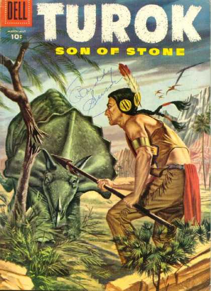 Turok: Son of Stone 3 - Dell - Dinosaur - Indian - Spear - Rocks