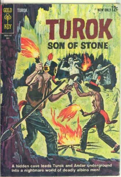 Turok: Son of Stone 34 - Son Of Stone - Gold Key - Indians - Fire - Cave