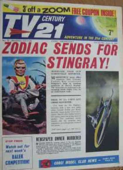 TV Century 21 22 - Adventure In The 21st Century - Zodiac Sends For Stingray - Spaceship - Newspaper Owner Murdered - Moon