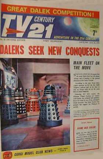 TV Century 21 23 - Great Dalek Competition - Conquests - Main Fleet On The Move - Corgi Model Club News - Adventure