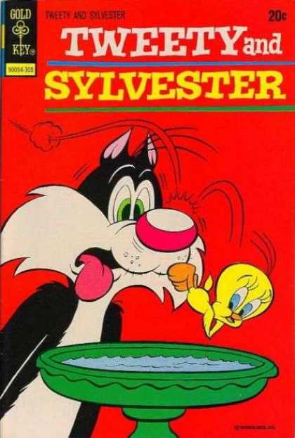 Tweety and Sylvester 30 - Bird - Cat - Birdbath - Dive - Looney Tunes