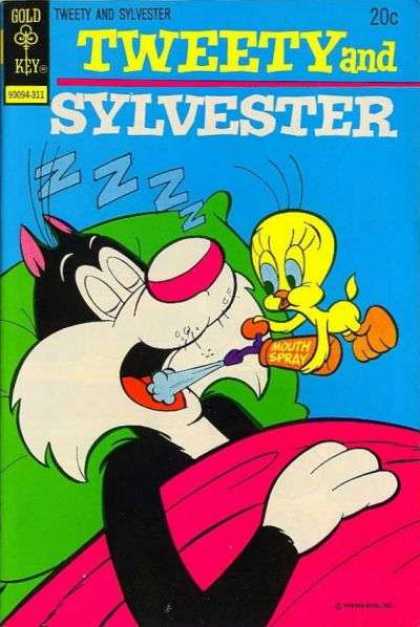 Tweety and Sylvester 34 - Mouth Spray - Bed - Sleeping - Zzzz - Open Mouth