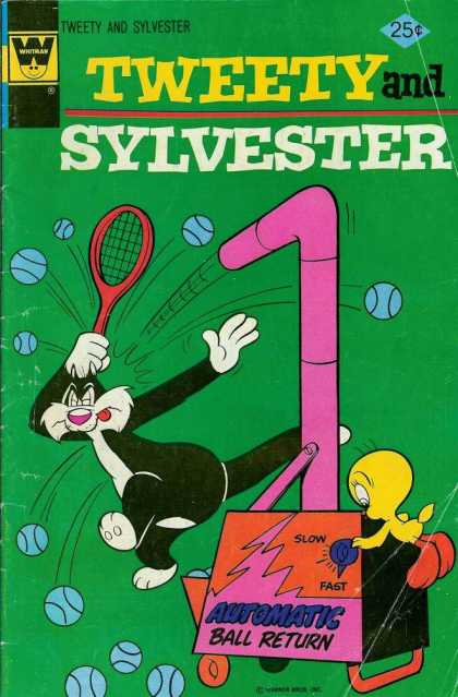Tweety and Sylvester 51 - Tweety And Sylvester - 25 Cents - Tennis Balls - Tennis Racket - Automatic Ball Return