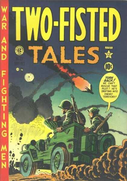 Two-Fisted Tales 23 - War And Fighting Men - Crash - Airplane - Jeep - Soldier - Harvey Kurtzman