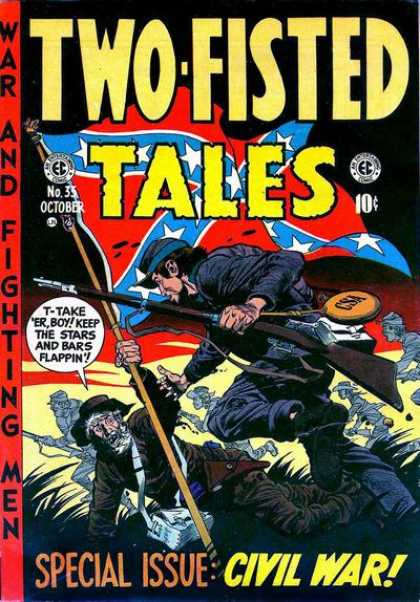 Two-Fisted Tales 35 - War And Fighting Man - Confederate Flag - Civil War - Special Issue - Stars And Bars