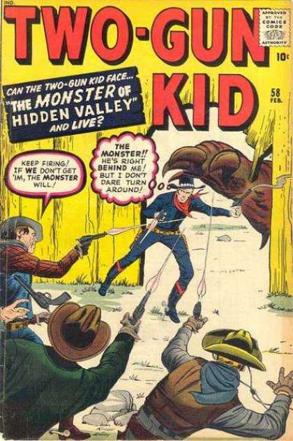 Two-Gun Kid 58 - Comics Code - The Monster Of Hidden Valley - Cowboys - Guns - Shooting
