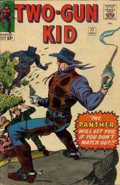 Two-Gun Kid 77 - Marvel Comics - The Panther - Smoking Gun - Black Mask - Cowboy Hat
