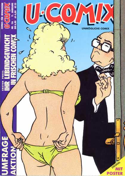 U-Comix 114 - Green Panty - Spectacles - Blond - Half Naked Girl - Bow Tie