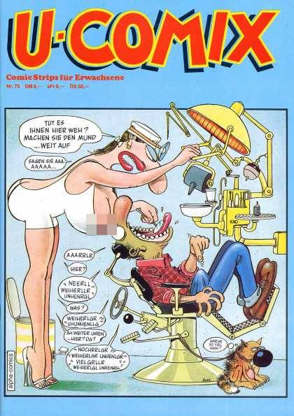U-Comix 71 - Comic Strips For Erwachsene - High Jeels - White Hat - Dentist Chair - Brown Shoes