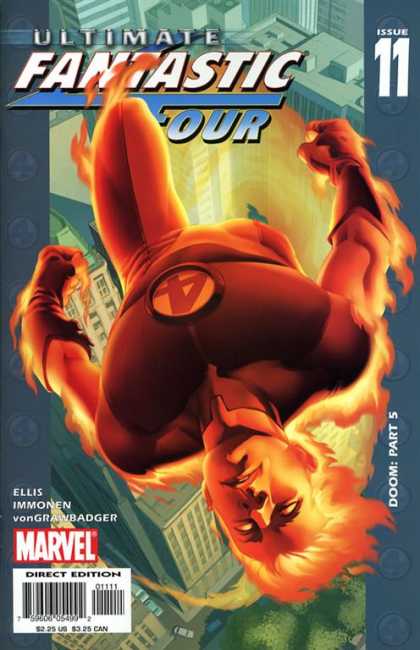 Ultimate Fantastic Four 11 - Mr Four Throws Fire - Above The City - We Will Win - Unconcious - Burning Suit - Stuart Immonen