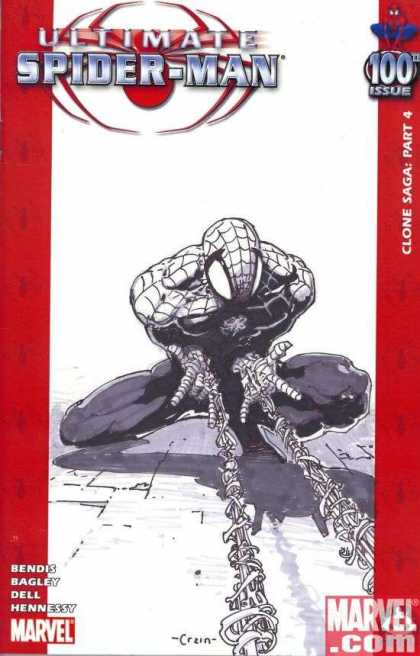 Ultimate Spider-Man 100 - Clayton Crain - Link - White - Empty Page - Muscles - Vertigo