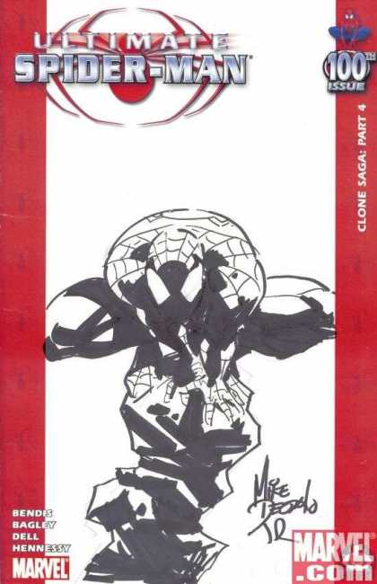 Ultimate Spider-Man 100 - Mike Deodato - 100th - Red - Black And White - Benders - Signed