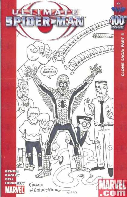 Ultimate Spider-Man 100 - Fred Hembeck - Robot Arms - Family - Monster Arm - Angry Man - Nerd