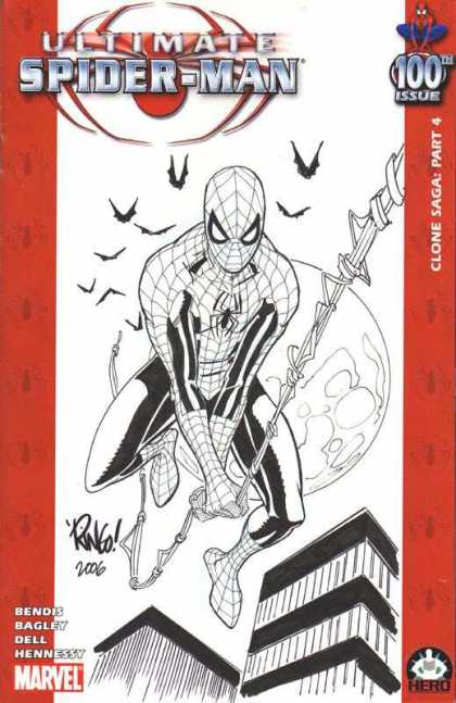 Ultimate Spider-Man 100 - Mike Wieringo - Bendis - Clone Saga - Spider-man - Ultimate - Black And White