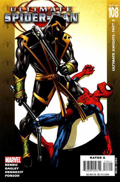 Ultimate Spider-Man 108 - Robot - Sord - Mask - Red - Blue - Mark Bagley, Richard Isanove