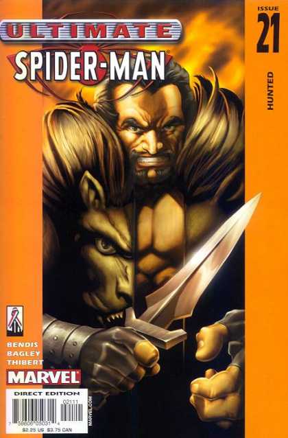 Ultimate Spider-Man 21 - Kraven - Knife - Lion Man - Sharp Dagger - Half Man Half Beast - Mark Bagley