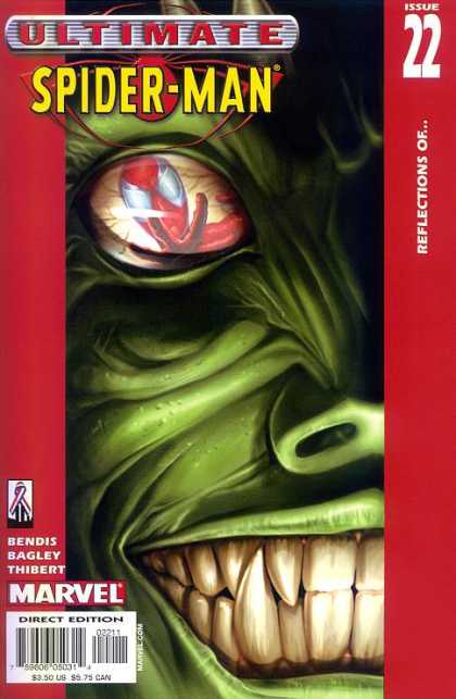 Ultimate Spider-Man 22 - Fangs - Eye - Green - Reflections - Marvel - Mark Bagley