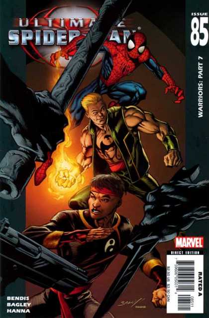 Ultimate Spider-Man 85 - Bendis - Bagley - Hanna - Warriors Part 7 - Fire Arms - Mark Bagley, Richard Isanove