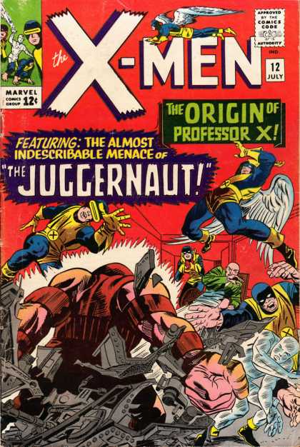 Uncanny X-Men 12 - Juggernaut - Cyclops - 12u00a2 - 12 July - Professor X - Jack Kirby