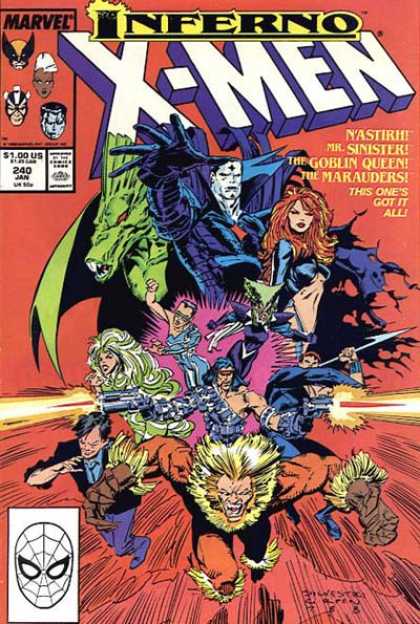 Uncanny X-Men 240 - Goblin Queen - Marauders - Mr Sinister - Gunfire - The Marauders - Marc Silvestri