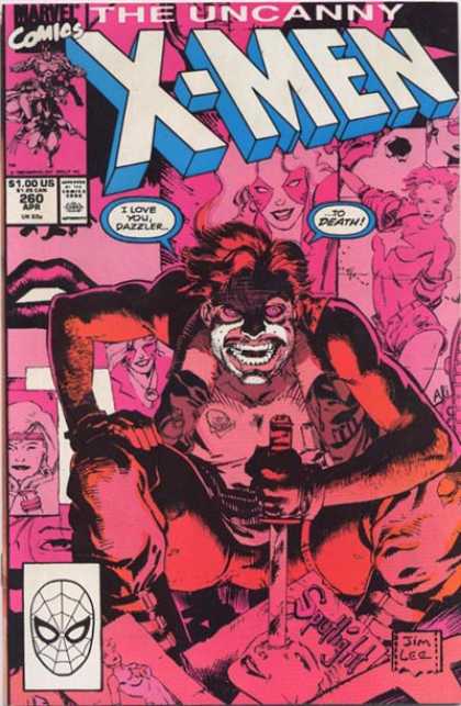 Uncanny X-Men 260 - Dazzler - Knife - Pink - Face Paint - Pictures - Jim Lee