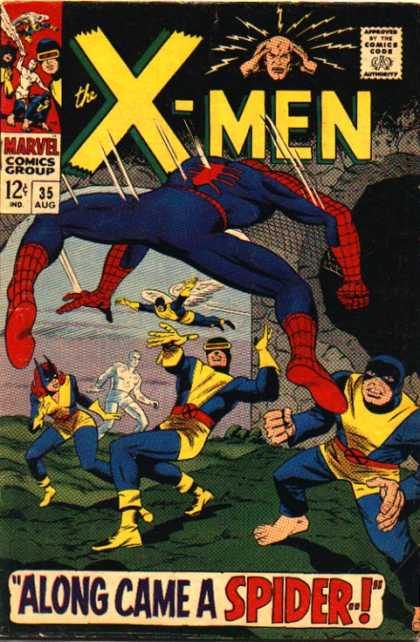 Uncanny X-Men 35 - Angel - Cyclops - Beast - Iceman - Spiderman