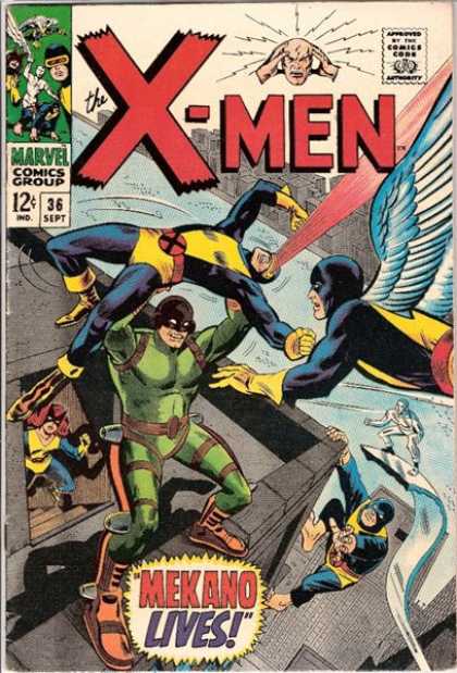 Uncanny X-Men 36 - Mekano - Angel - Iceman - Cyclops - Beast - Ross Andru
