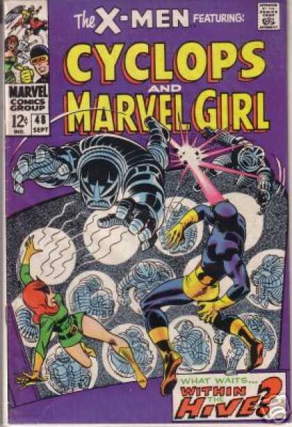 Uncanny X-Men 48 - Cyclops - Hive - Marvel Girl - What Waits Within The Hive - Spacemen Mid-air - Sal Buscema