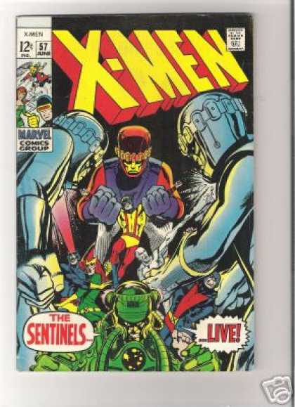 Uncanny X-Men 57 - Sentinels - Live - Cyclops - Robots - Approved By The Comics Code - Neal Adams