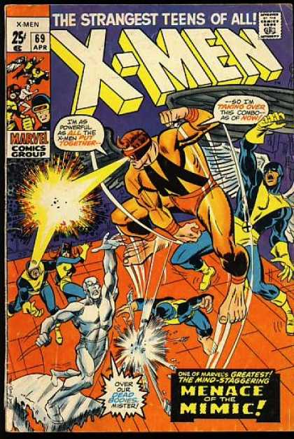 Uncanny X-Men 69 - Iceman - Cyclops - Angel - Mimic - Beast - Sal Buscema