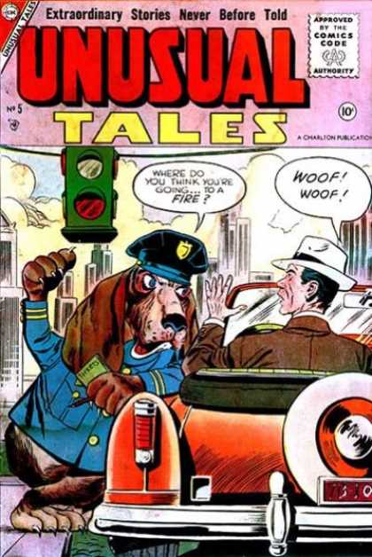 Unusual Tales 5 - Traffic Light - Police - Dog - Man - 10 Cents