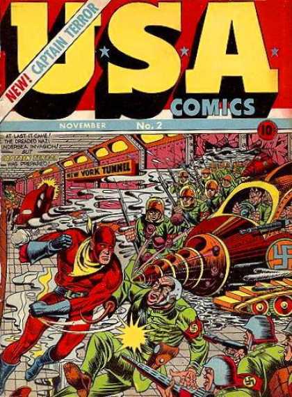 USA Comics 2 - Captain Terror - November - 10 Cents - New York Tunnel - Superhero
