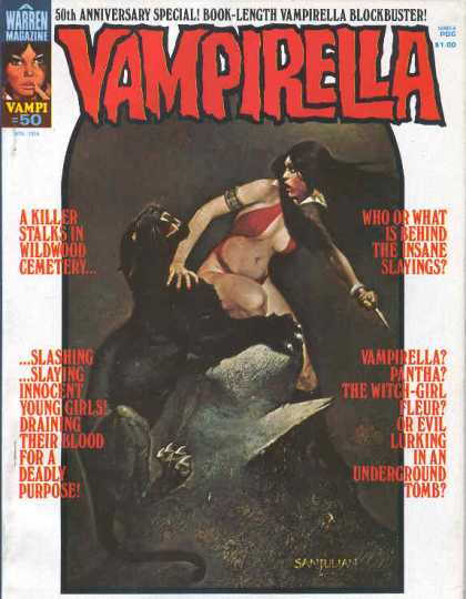 Vampirella 50 - Panther - Black Panther Attacking A Woman - A Killer Stalks - Slashing - Slaying