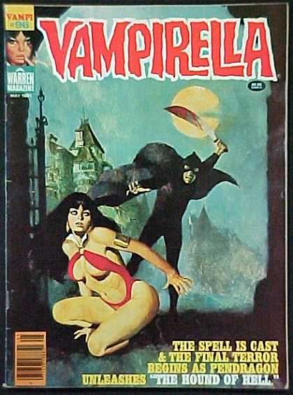 Vampirella 96 - Warren Magazine - Slutty Vampire - Bloody Sword - Dark Clothing - Old House