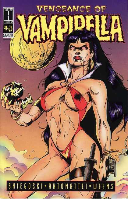 Vengeance of Vampirella 3 - Harris Comics - Moon - Vampire - Skull - Sniegoski