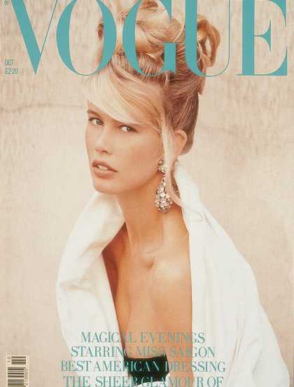 Vogue - Claudia Schiffer - October, 1989