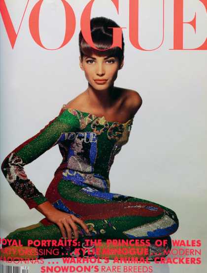 Vogue - Christy Turlington - December, 1990