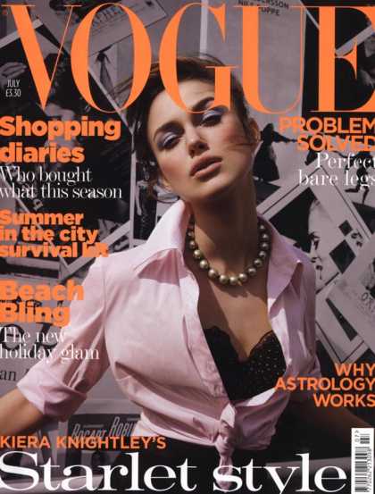 Vogue - Keira Knightley - July, 2004. Keira Knightley - July, 2004