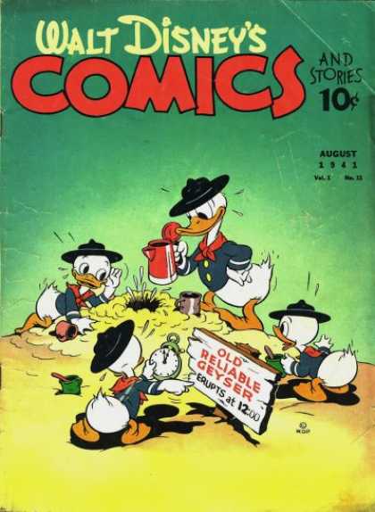 Walt Disney's Comics and Stories 11 - Donald Duck - Huey Duck - Dewey Duck - Louie Duck - Old Reliable Geyser