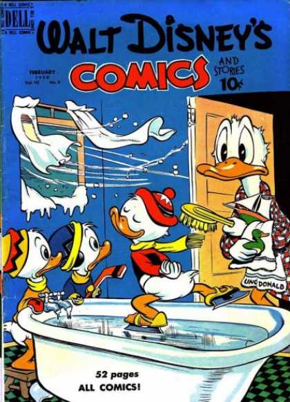 Walt Disney's Comics and Stories 113 - Donald Duck - Bathtub - Snow - Rubber Duck - Ice Skates
