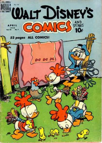 Walt Disney's Comics and Stories 115 - Rug - Clothesline - Ducks - Rooster - Feathers